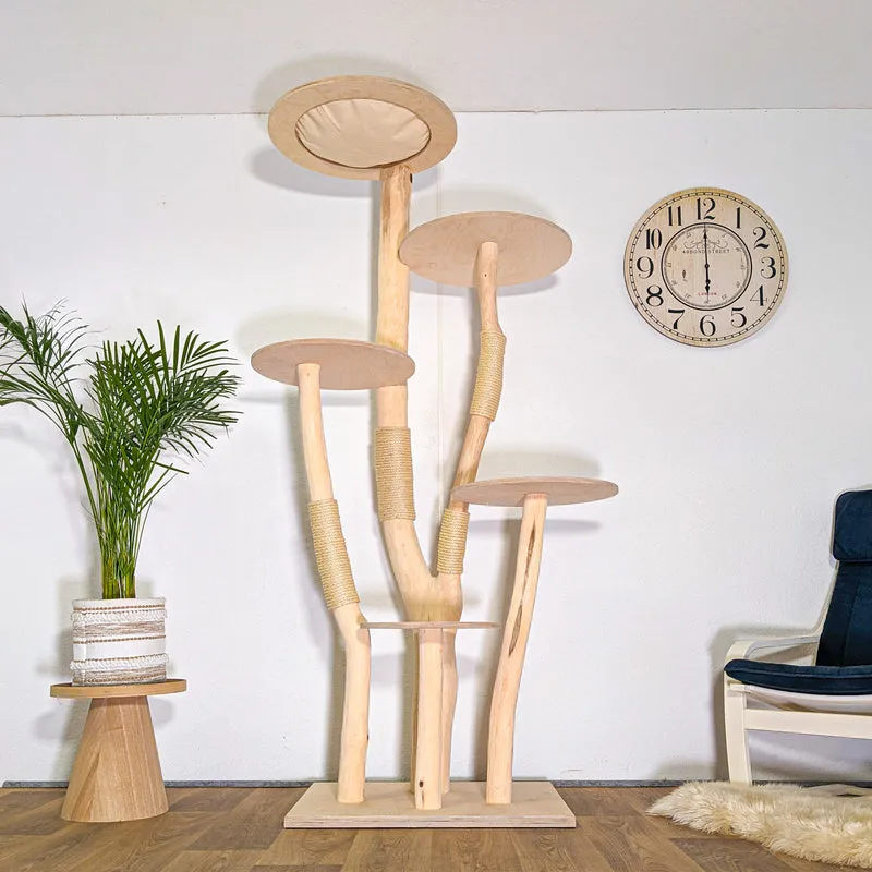 RESERVIERT + ÄNDERUNG - Naturkratzbaum 4547 Kratzbaum Natur Holz Design 210 cm hoch Katzenbaum