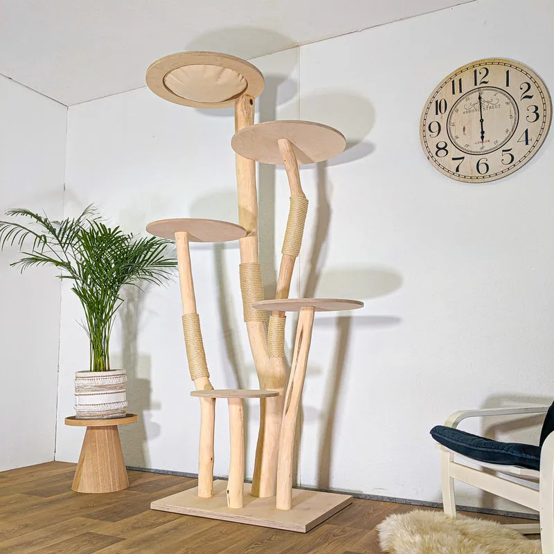 RESERVIERT + ÄNDERUNG - Naturkratzbaum 4547 Kratzbaum Natur Holz Design 210 cm hoch Katzenbaum
