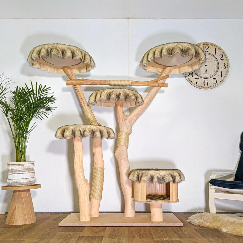 Naturkratzbaum 4546 Kratzbaum Natur Holz Design 175 cm hoch Katzenbaum