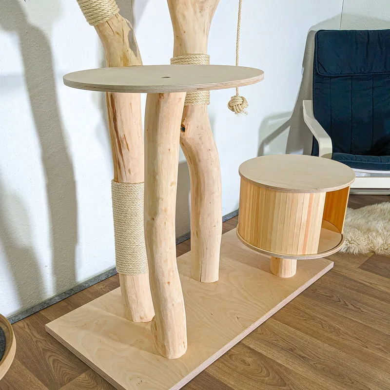 Naturkratzbaum 4546 Kratzbaum Natur Holz Design 175 cm hoch Katzenbaum