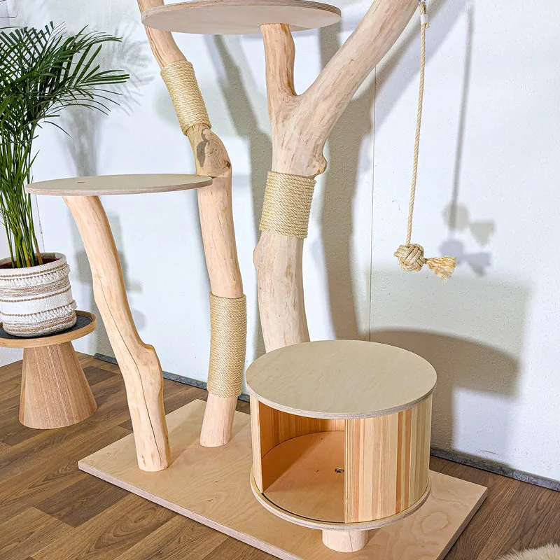 Naturkratzbaum 4546 Kratzbaum Natur Holz Design 175 cm hoch Katzenbaum