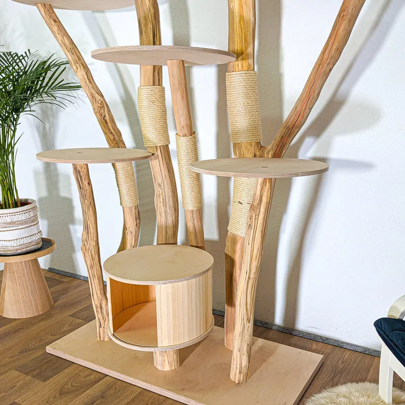Naturkratzbaum 4545 Kratzbaum Natur Holz Design 200 cm hoch Katzenbaum