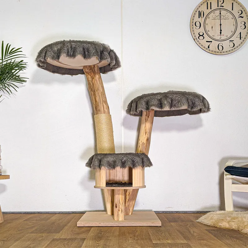 Naturkratzbaum 4544 Kratzbaum Natur Holz Design 137 cm hoch Katzenbaum