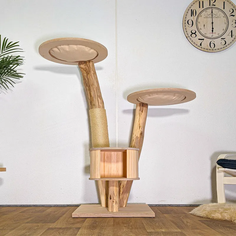 Naturkratzbaum 4544 Kratzbaum Natur Holz Design 137 cm hoch Katzenbaum