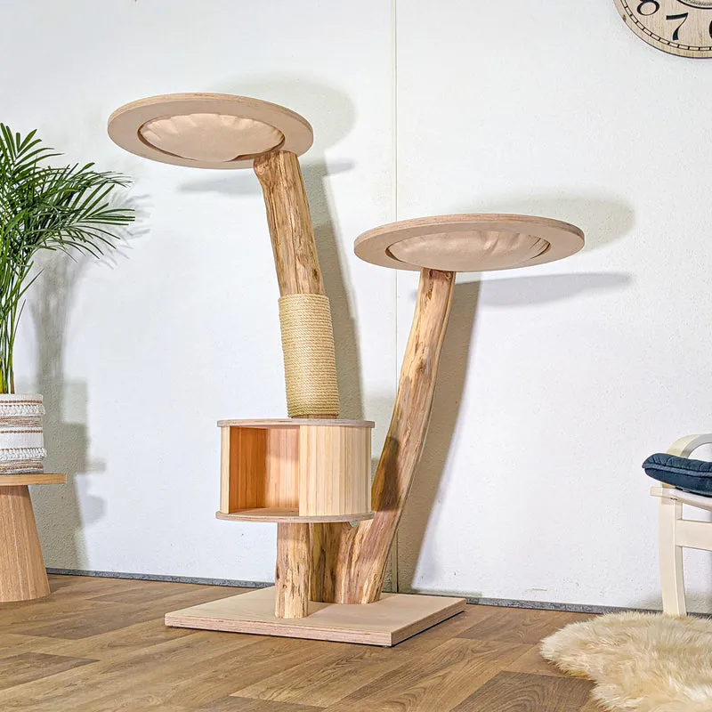 Naturkratzbaum 4544 Kratzbaum Natur Holz Design 137 cm hoch Katzenbaum
