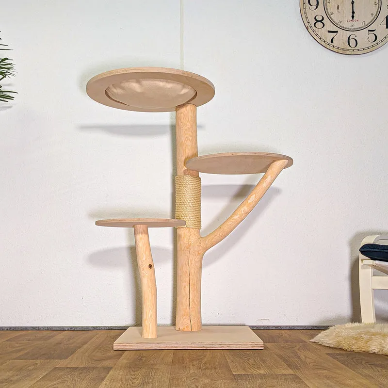 Naturkratzbaum 4543 Kratzbaum Natur Holz Design 115 cm hoch Katzenbaum