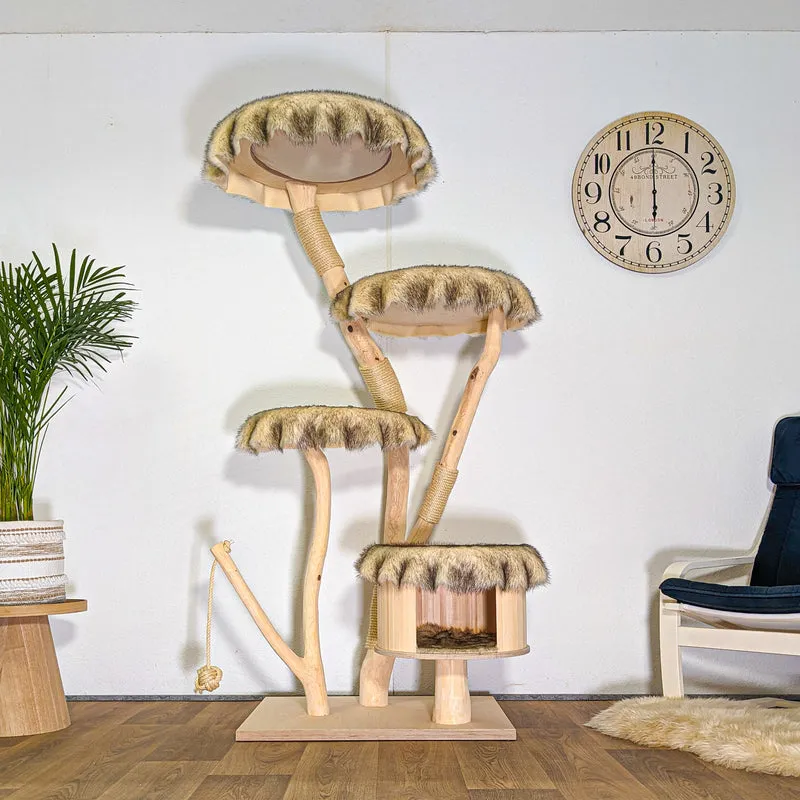Naturkratzbaum 4542 Kratzbaum Natur Holz Design 175 cm hoch Katzenbaum