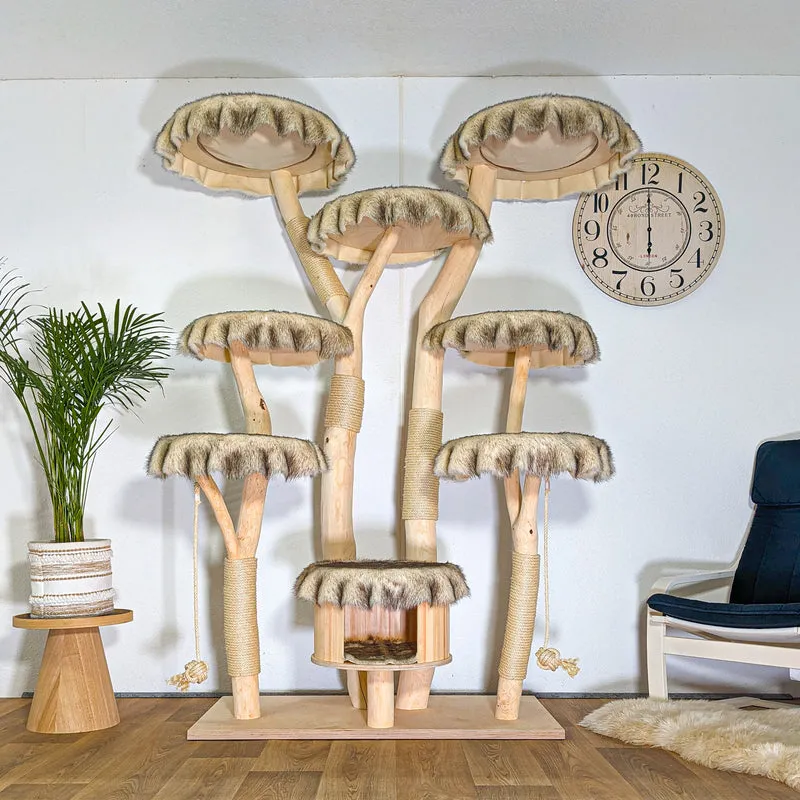 Naturkratzbaum 4540 Kratzbaum Natur Holz Design 205 cm hoch Katzenbaum