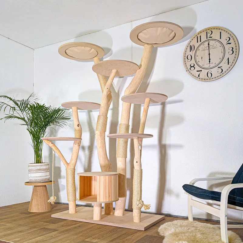Naturkratzbaum 4540 Kratzbaum Natur Holz Design 205 cm hoch Katzenbaum