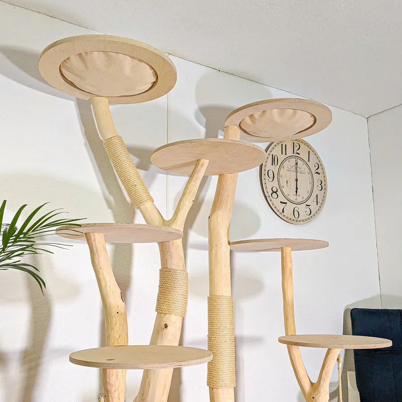 Naturkratzbaum 4540 Kratzbaum Natur Holz Design 205 cm hoch Katzenbaum