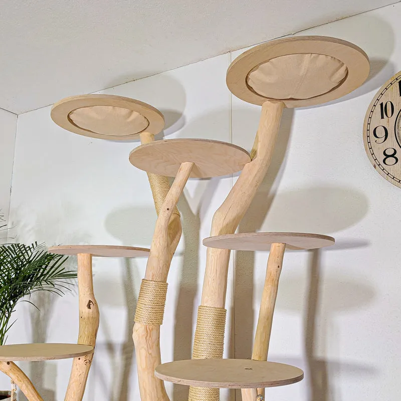 Naturkratzbaum 4540 Kratzbaum Natur Holz Design 205 cm hoch Katzenbaum