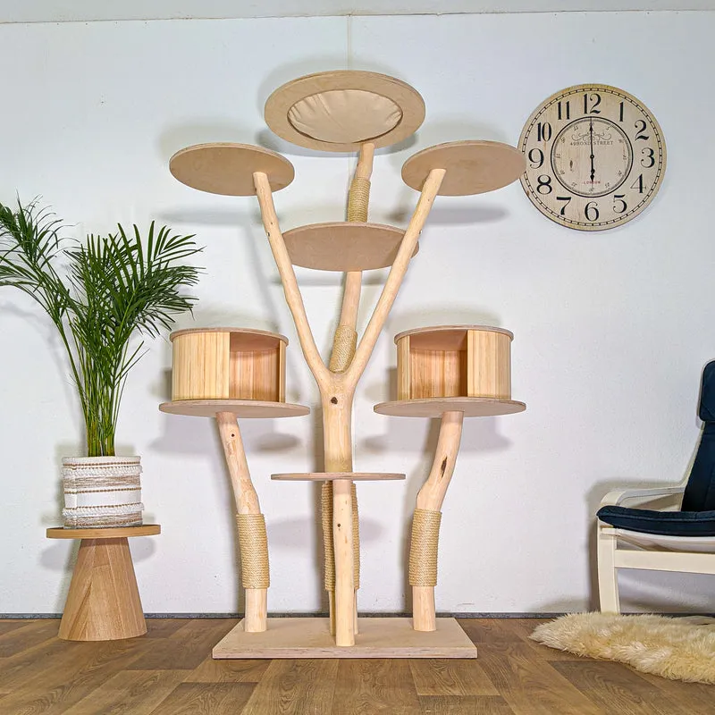 Naturkratzbaum 4539 Kratzbaum Natur Holz Design 187 cm hoch Katzenbaum