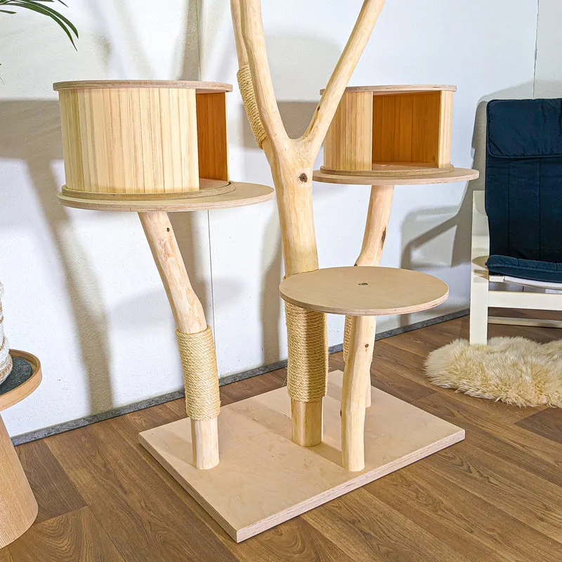 Naturkratzbaum 4539 Kratzbaum Natur Holz Design 187 cm hoch Katzenbaum