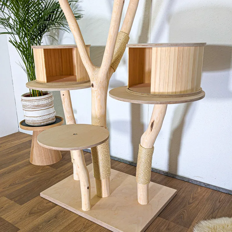 Naturkratzbaum 4539 Kratzbaum Natur Holz Design 187 cm hoch Katzenbaum