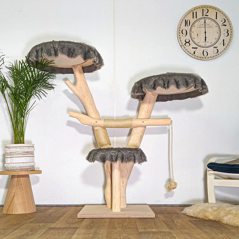 Naturkratzbaum 4538 Kratzbaum Natur Holz Design 142 cm hoch Katzenbaum