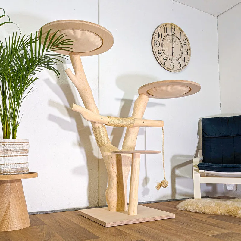 Naturkratzbaum 4538 Kratzbaum Natur Holz Design 142 cm hoch Katzenbaum