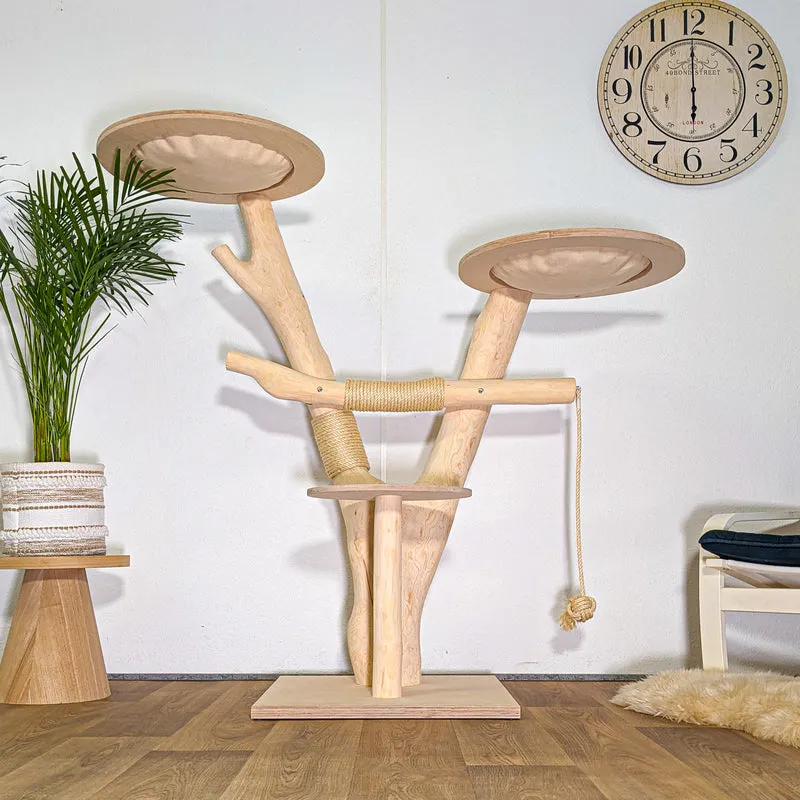 Naturkratzbaum 4538 Kratzbaum Natur Holz Design 142 cm hoch Katzenbaum