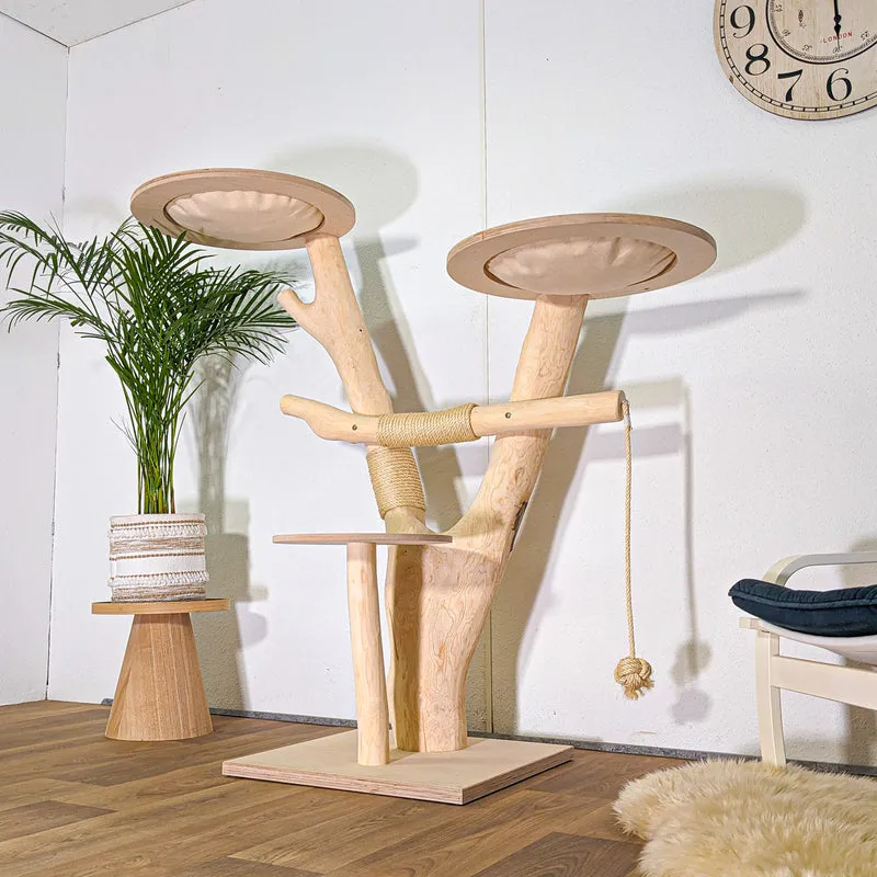 Naturkratzbaum 4538 Kratzbaum Natur Holz Design 142 cm hoch Katzenbaum
