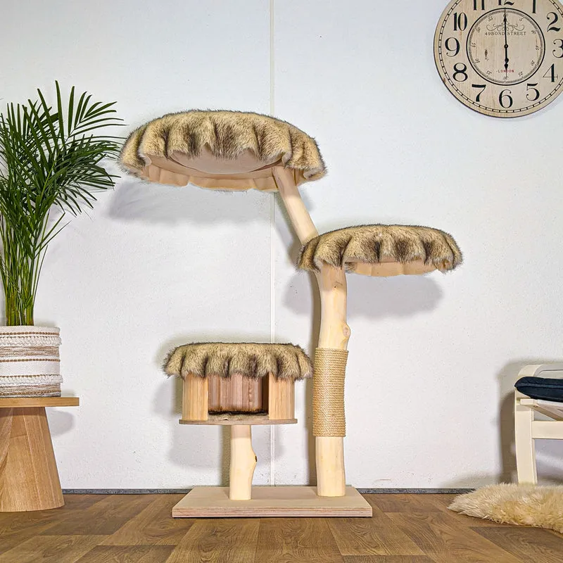 Naturkratzbaum 4537 Kratzbaum Natur Holz Design 123 cm hoch Katzenbaum
