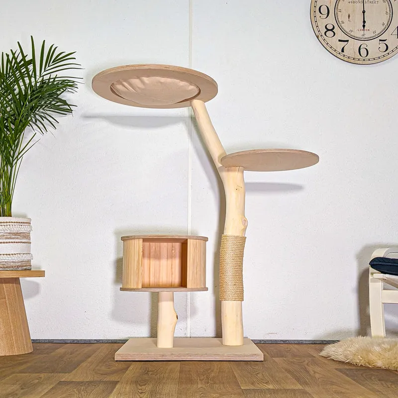 Naturkratzbaum 4537 Kratzbaum Natur Holz Design 123 cm hoch Katzenbaum