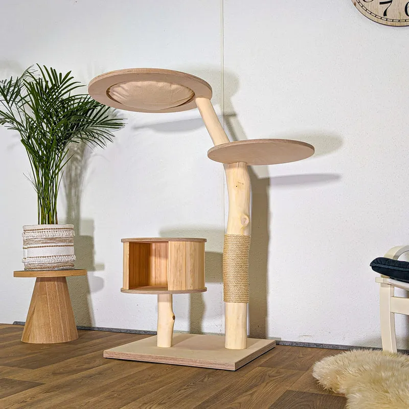 Naturkratzbaum 4537 Kratzbaum Natur Holz Design 123 cm hoch Katzenbaum