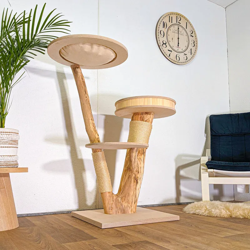 Naturkratzbaum 4536 Kratzbaum Natur Holz Design 120 cm hoch Katzenbaum