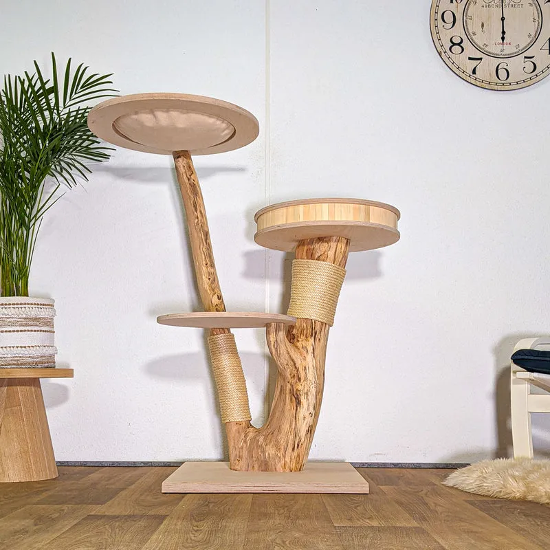 Naturkratzbaum 4536 Kratzbaum Natur Holz Design 120 cm hoch Katzenbaum