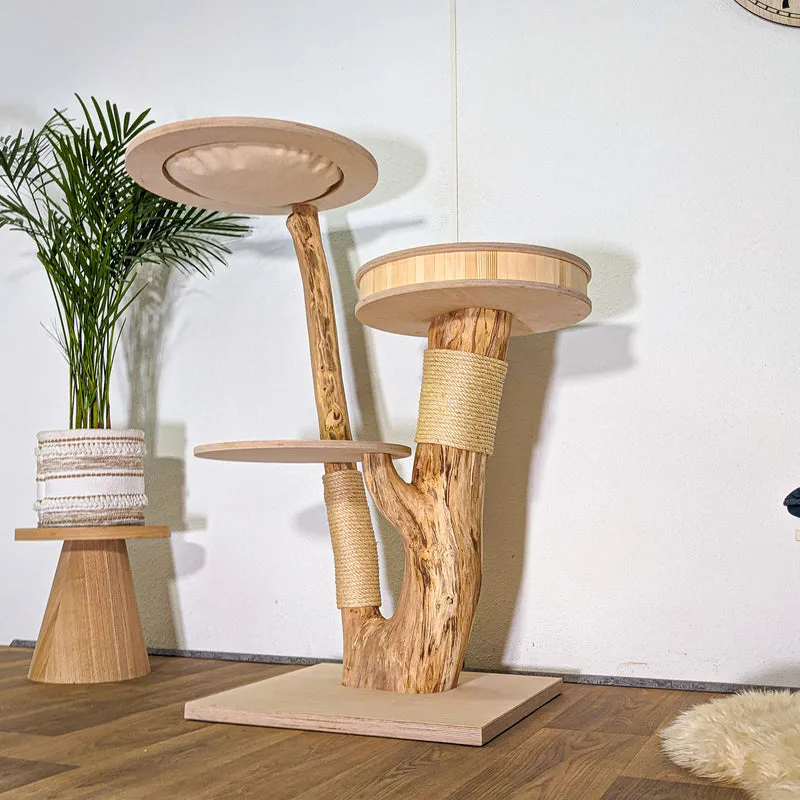 Naturkratzbaum 4536 Kratzbaum Natur Holz Design 120 cm hoch Katzenbaum