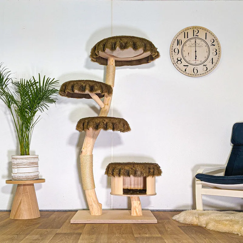 RESERVIERT - Naturkratzbaum 4534 Kratzbaum Natur Holz Design 170 cm hoch Katzenbaum