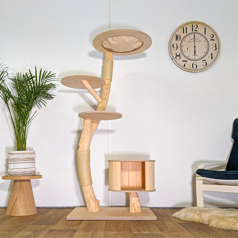 RESERVIERT - Naturkratzbaum 4534 Kratzbaum Natur Holz Design 170 cm hoch Katzenbaum