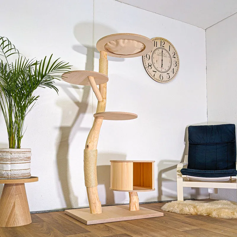 RESERVIERT - Naturkratzbaum 4534 Kratzbaum Natur Holz Design 170 cm hoch Katzenbaum