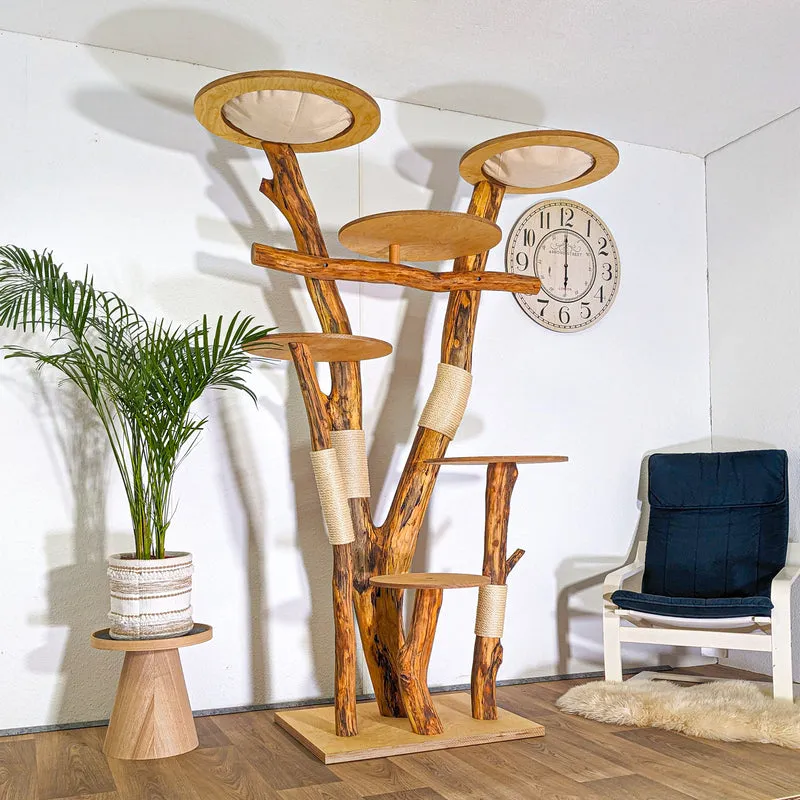Naturkratzbaum 4533 Kratzbaum Natur Holz Design 205 cm hoch Katzenbaum
