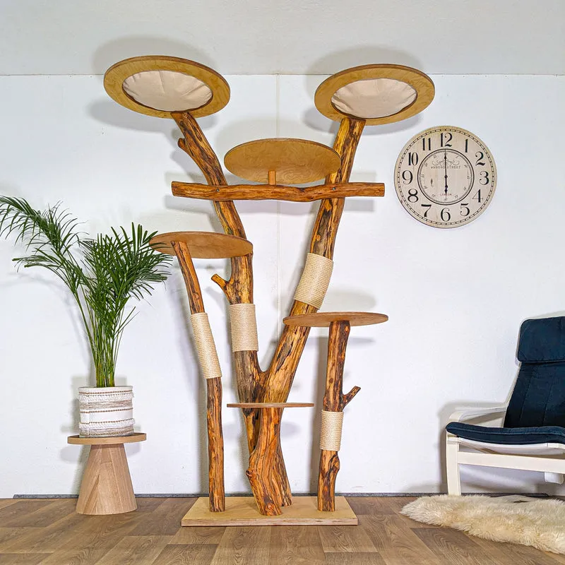 Naturkratzbaum 4533 Kratzbaum Natur Holz Design 205 cm hoch Katzenbaum