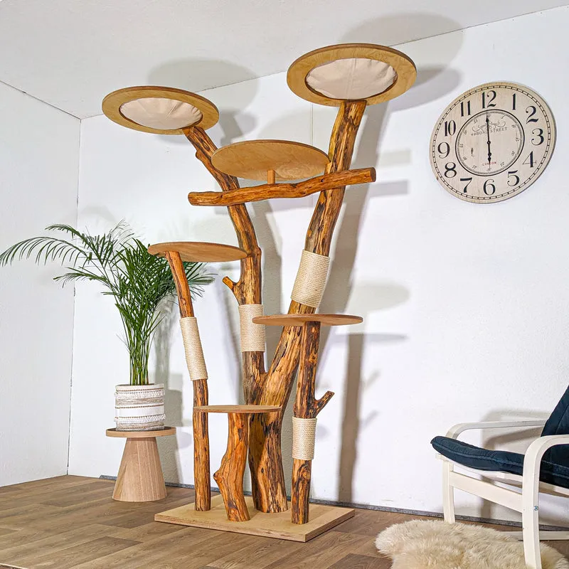 Naturkratzbaum 4533 Kratzbaum Natur Holz Design 205 cm hoch Katzenbaum