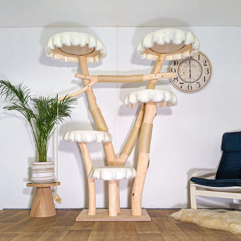 RESERVIERT - Naturkratzbaum 4531 Kratzbaum Natur Holz Design 190 cm hoch Katzenbaum
