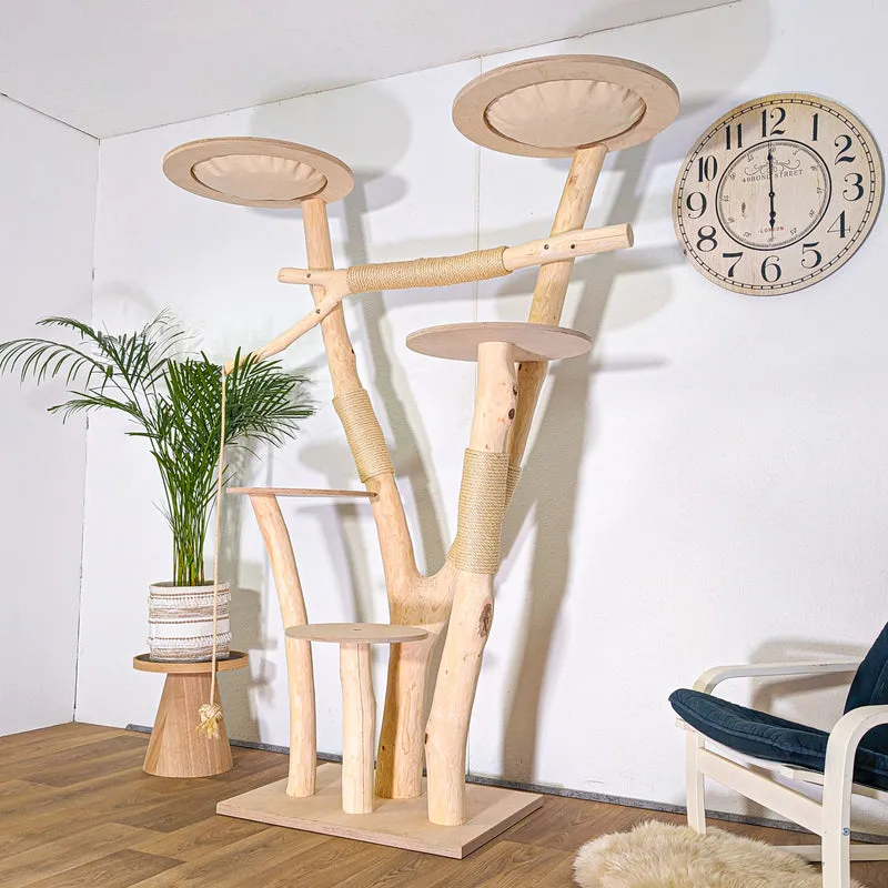 RESERVIERT - Naturkratzbaum 4531 Kratzbaum Natur Holz Design 190 cm hoch Katzenbaum
