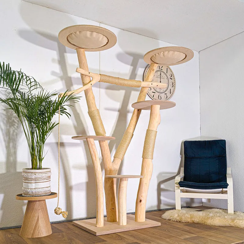 RESERVIERT - Naturkratzbaum 4531 Kratzbaum Natur Holz Design 190 cm hoch Katzenbaum
