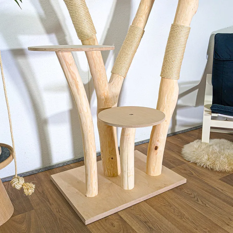 RESERVIERT - Naturkratzbaum 4531 Kratzbaum Natur Holz Design 190 cm hoch Katzenbaum