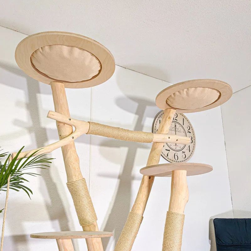 RESERVIERT - Naturkratzbaum 4531 Kratzbaum Natur Holz Design 190 cm hoch Katzenbaum