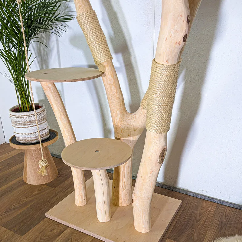 RESERVIERT - Naturkratzbaum 4531 Kratzbaum Natur Holz Design 190 cm hoch Katzenbaum