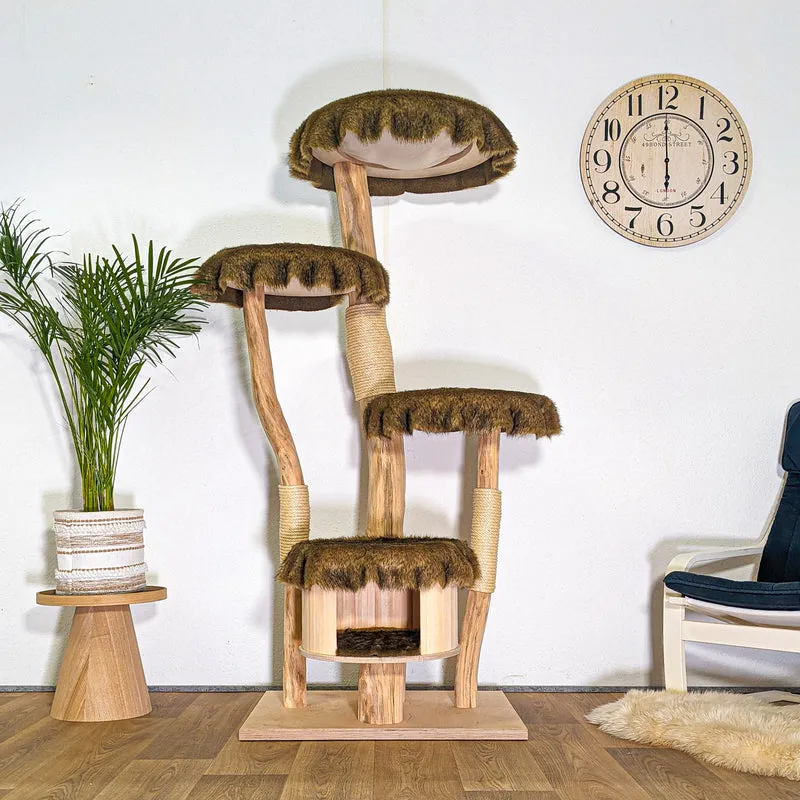 Naturkratzbaum 4530 Kratzbaum Natur Holz Design 175 cm hoch Katzenbaum