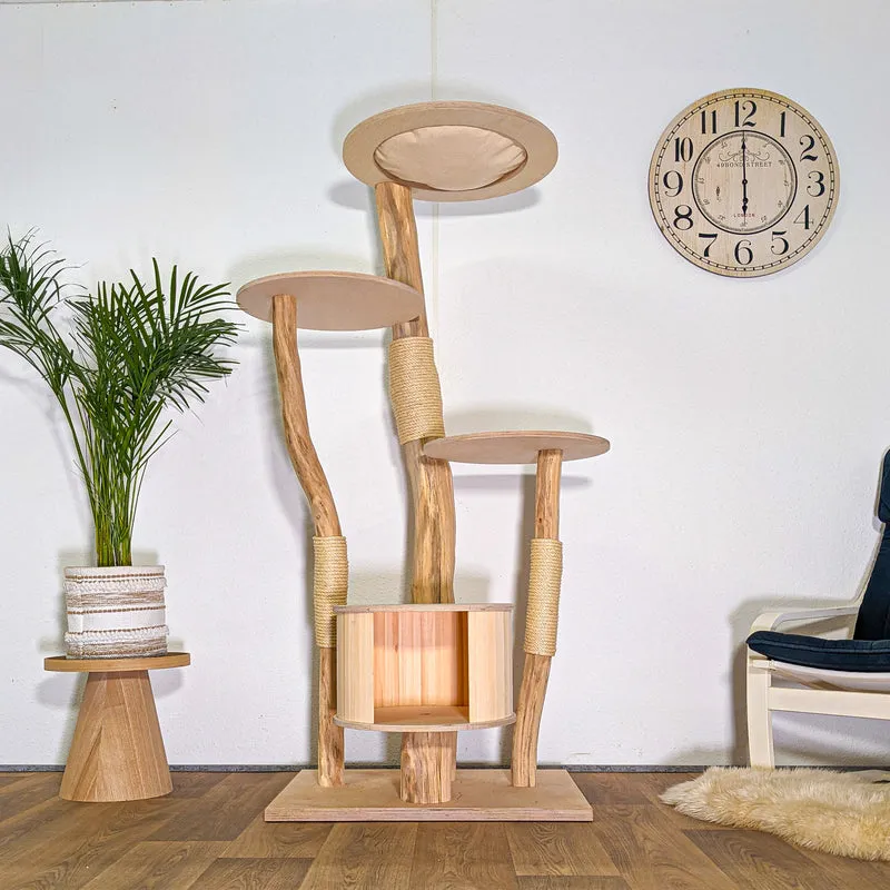Naturkratzbaum 4530 Kratzbaum Natur Holz Design 175 cm hoch Katzenbaum