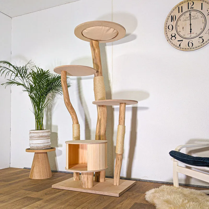 Naturkratzbaum 4530 Kratzbaum Natur Holz Design 175 cm hoch Katzenbaum