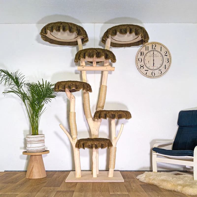 Naturkratzbaum 4529 Kratzbaum Natur Holz Design 212 cm hoch Katzenbaum