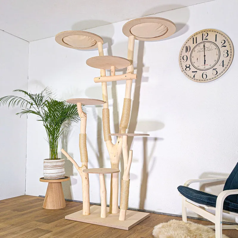 Naturkratzbaum 4529 Kratzbaum Natur Holz Design 212 cm hoch Katzenbaum