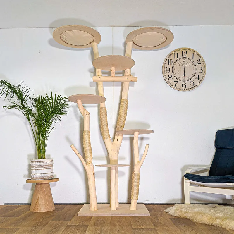 Naturkratzbaum 4529 Kratzbaum Natur Holz Design 212 cm hoch Katzenbaum