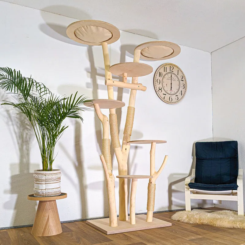 Naturkratzbaum 4529 Kratzbaum Natur Holz Design 212 cm hoch Katzenbaum