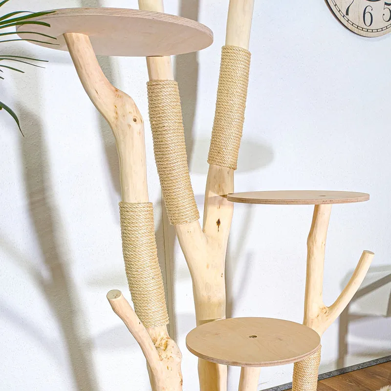 Naturkratzbaum 4529 Kratzbaum Natur Holz Design 212 cm hoch Katzenbaum