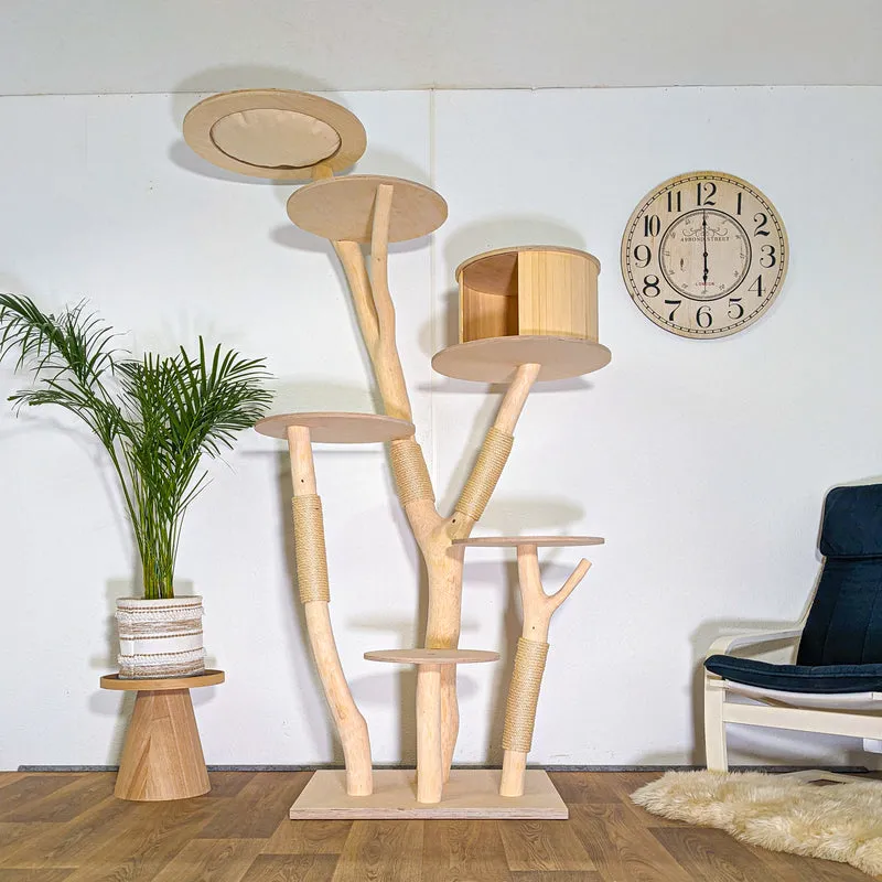 Naturkratzbaum 4528 Kratzbaum Natur Holz Design 215 cm hoch Katzenbaum