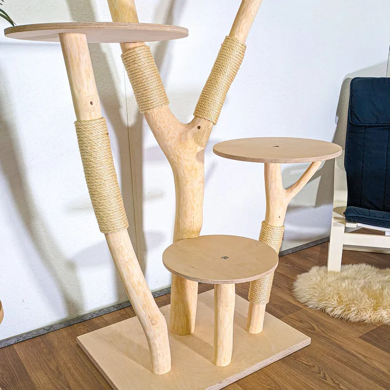 Naturkratzbaum 4528 Kratzbaum Natur Holz Design 215 cm hoch Katzenbaum